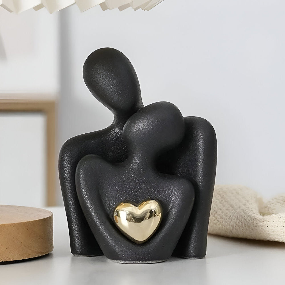 MonoHjärta Skulptur – Modern Minimalistisk Parfigur i Keramik