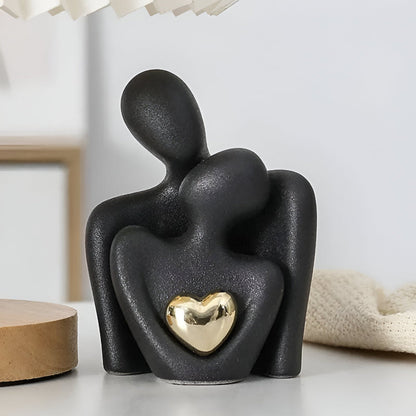 MonoHjärta Skulptur – Modern Minimalistisk Parfigur i Keramik