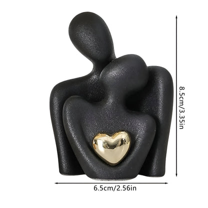 MonoHjärta Skulptur – Modern Minimalistisk Parfigur i Keramik