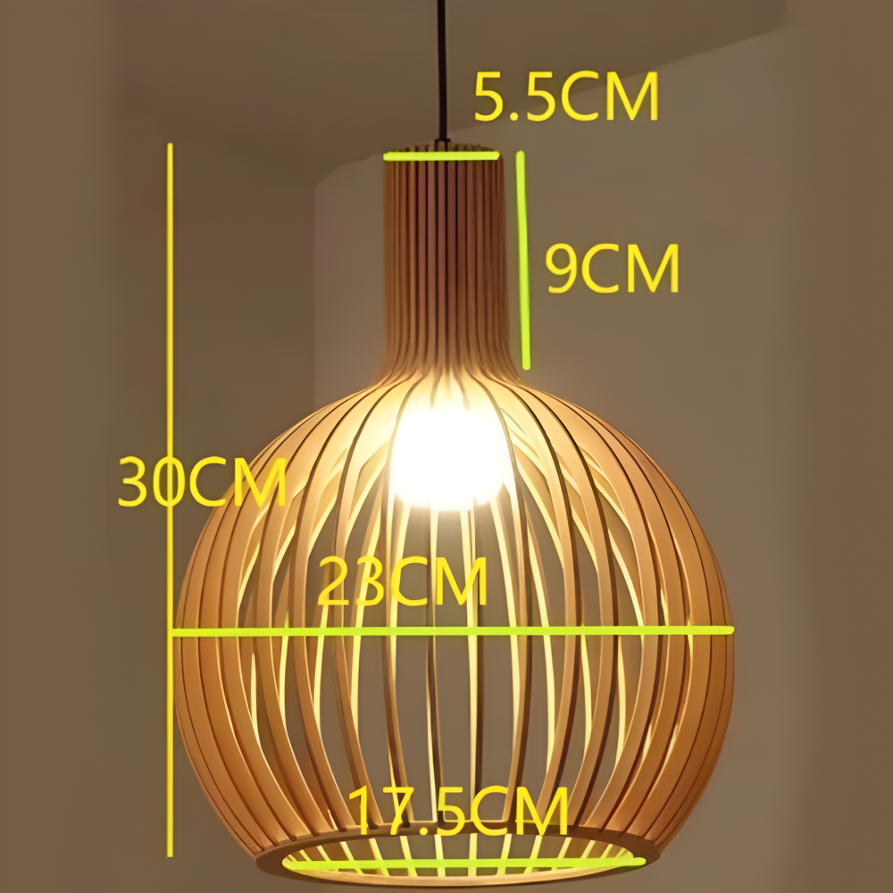 Woodie Taklampa – Vintage Taklampa i Trä med Rustik Design för Vardagsrum