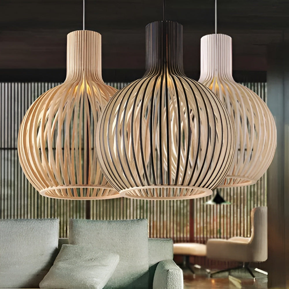 Woodie Taklampa – Vintage Taklampa i Trä med Rustik Design för Vardagsrum