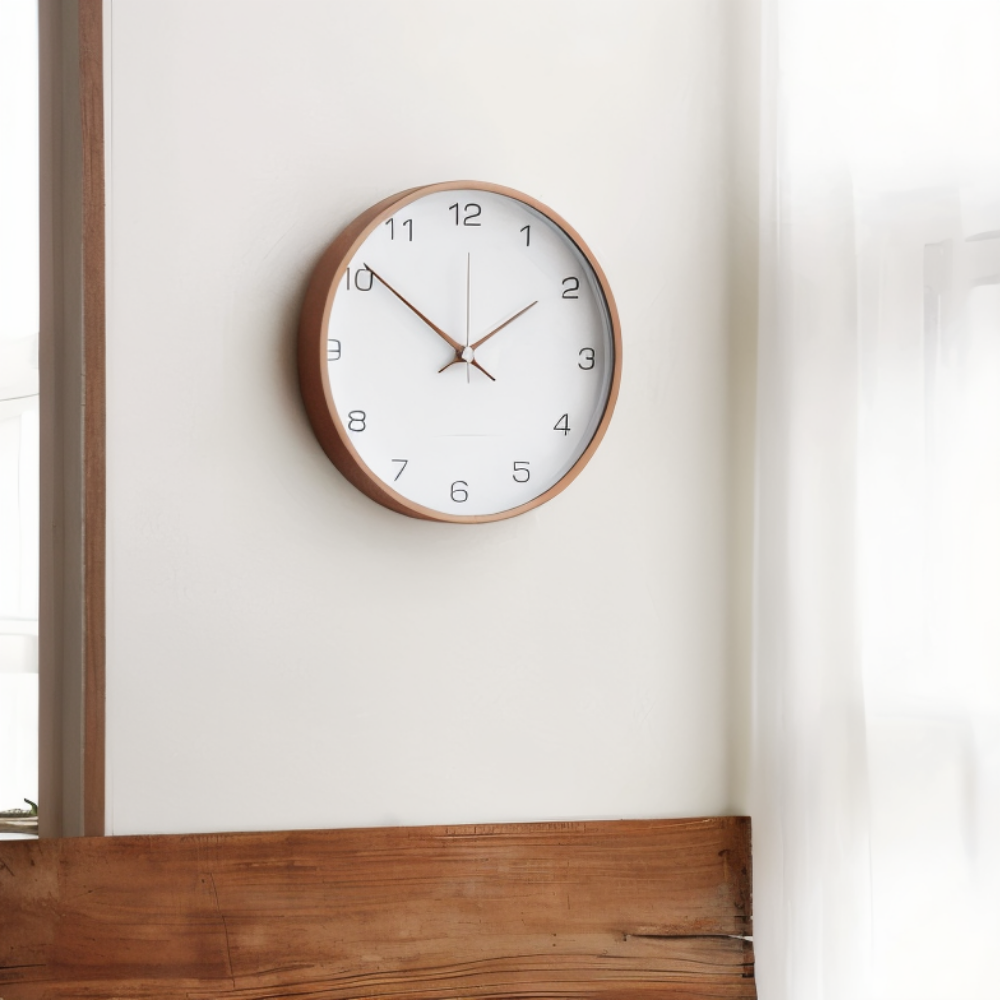 Tyst Väggklocka i Trä – Orbs Design Ø25 cm