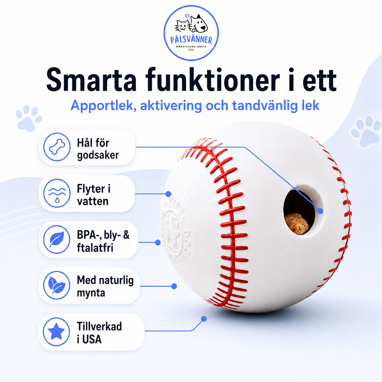 Planet Dog Baseball – tålig aktiveringsboll för hund