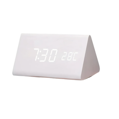 Digital Väckarklocka LED – Träfinish & Modern Display