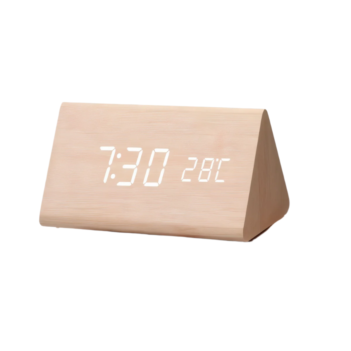 Digital Väckarklocka LED – Träfinish & Modern Display