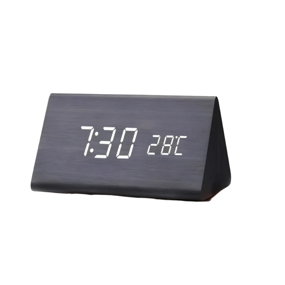 Digital Väckarklocka LED – Träfinish & Modern Display