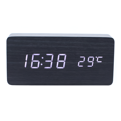 Digital Väckarklocka LED – Träfinish & Modern Display