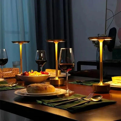 Laddbar Touchlampa – Dimbar LED i Guldfinish