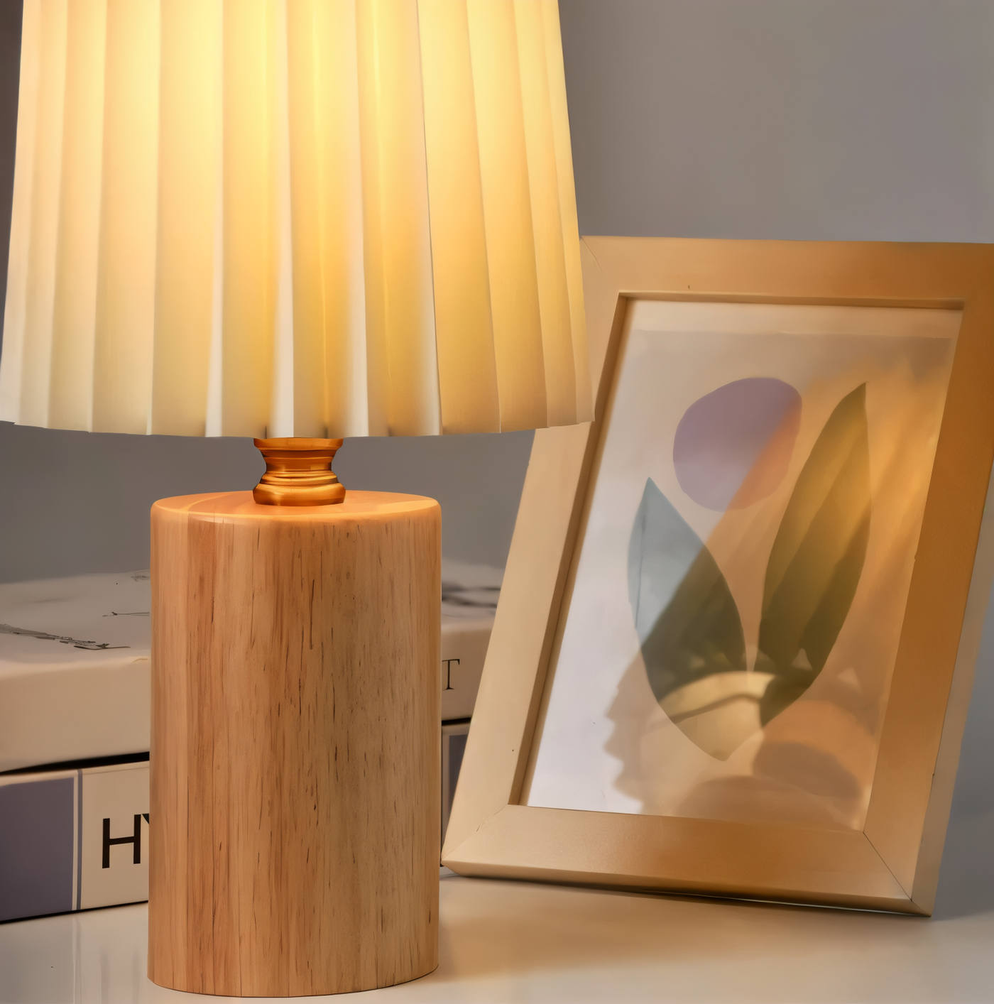 ScandiChic Bordslampa i Trä – Varm LED-belysning