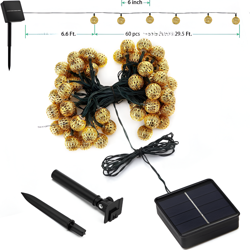 Solcell LED Ljusslinga Rostfri