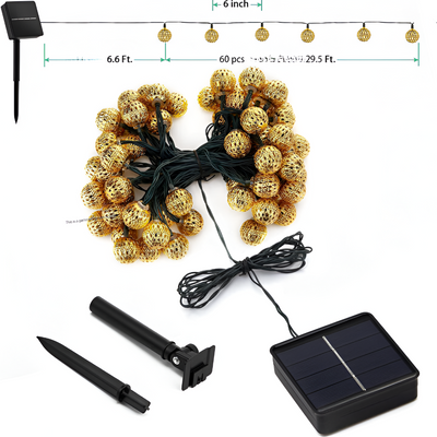 Solcell LED Ljusslinga Rostfri