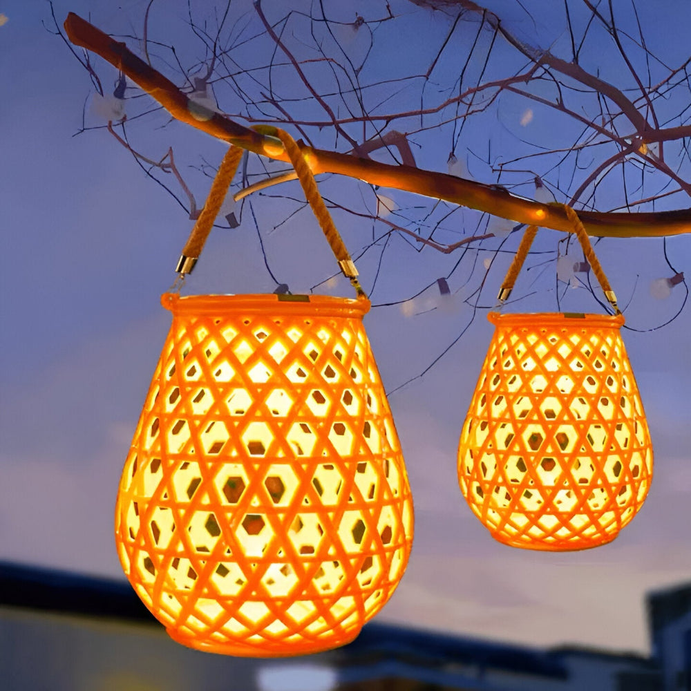LED Solcellslykta med Flätad Skärm