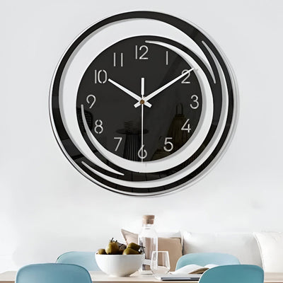 Svart Akryl Väggklocka – Snygg & Tyst Väggklocka i Modern Design