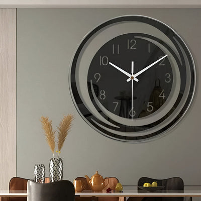 Svart Akryl Väggklocka – Snygg & Tyst Väggklocka i Modern Design