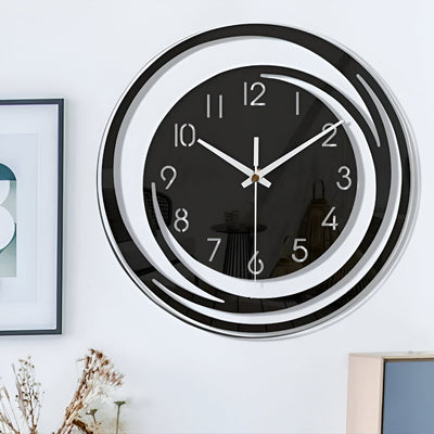 Svart Akryl Väggklocka – Snygg & Tyst Väggklocka i Modern Design
