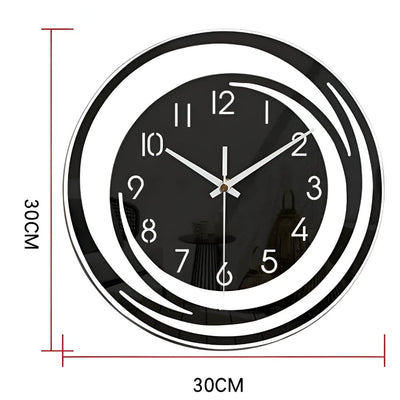 Svart Akryl Väggklocka – Snygg & Tyst Väggklocka i Modern Design
