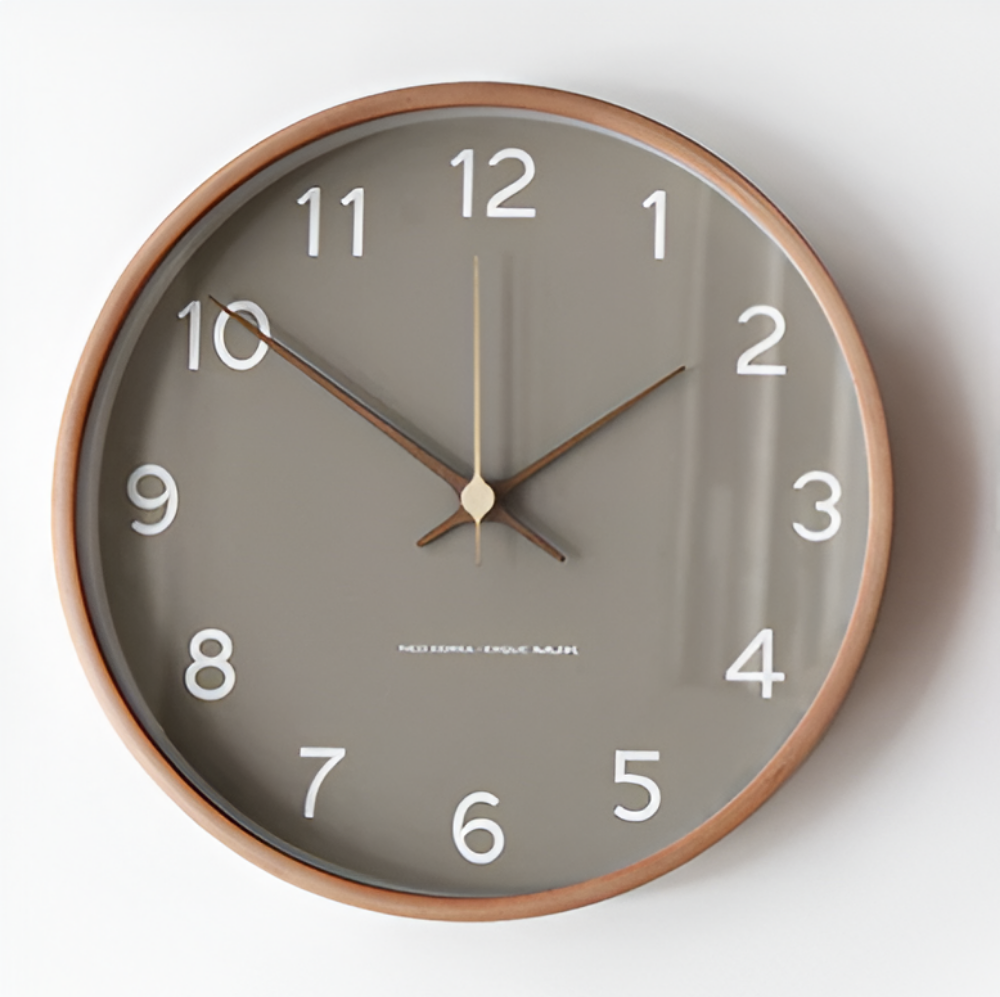Tyst Väggklocka i Trä – Orbs Design Ø25 cm, Modern & Snygg Väggklocka