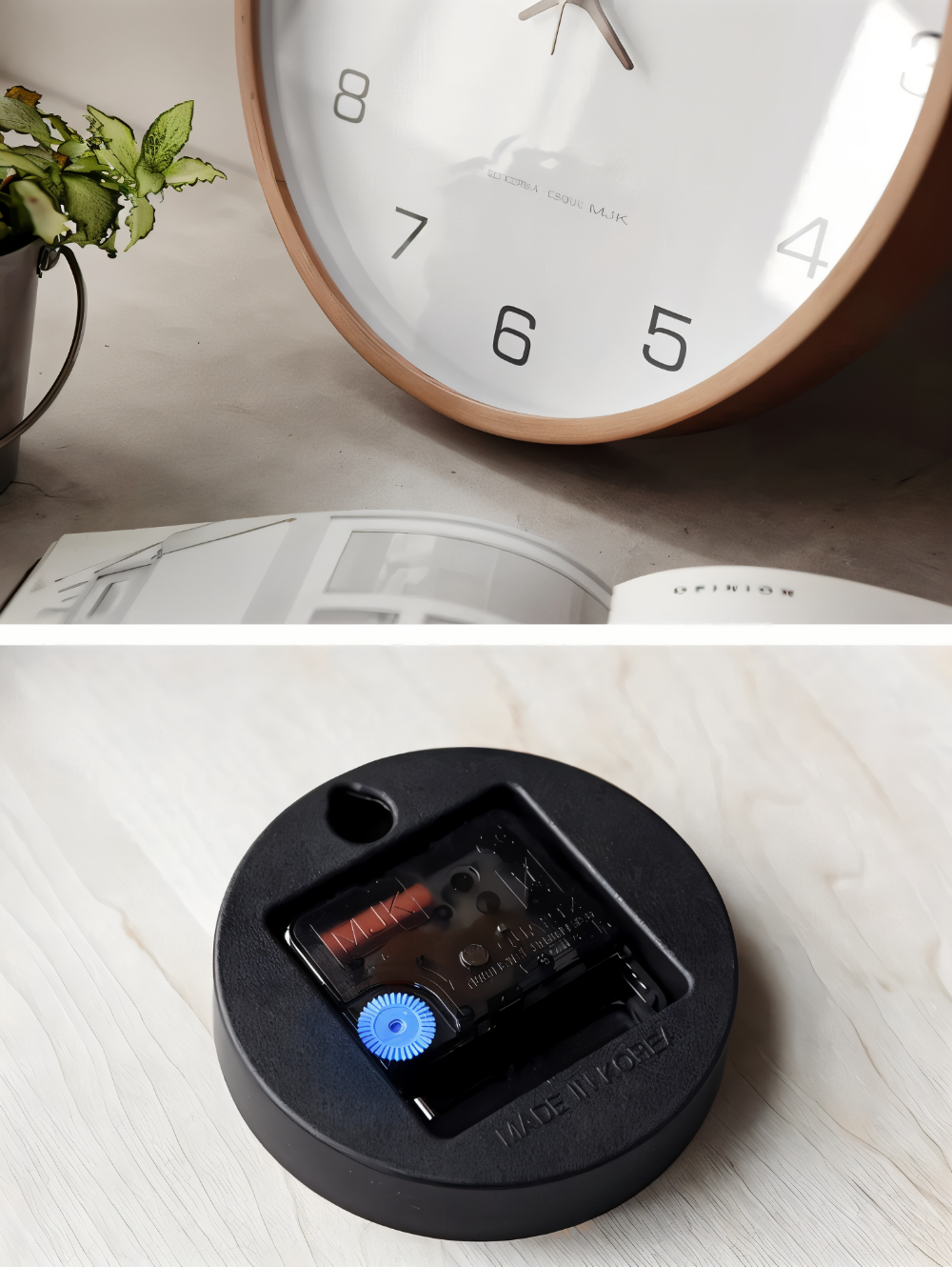 Tyst Väggklocka i Trä – Orbs Design Ø25 cm, Modern & Snygg Väggklocka