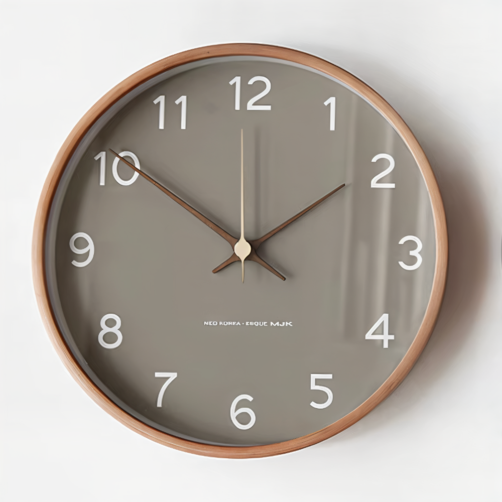 Tyst Väggklocka i Trä – Orbs Design Ø25 cm, Modern & Snygg Väggklocka