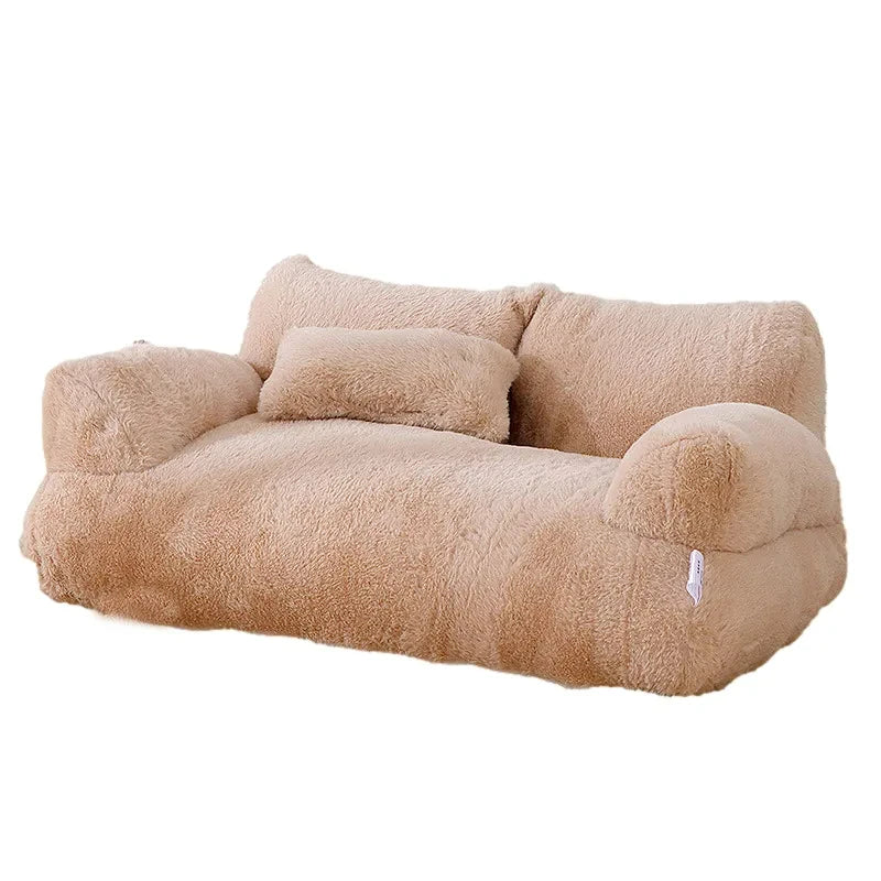 Mjuk kattsoffa i plysch