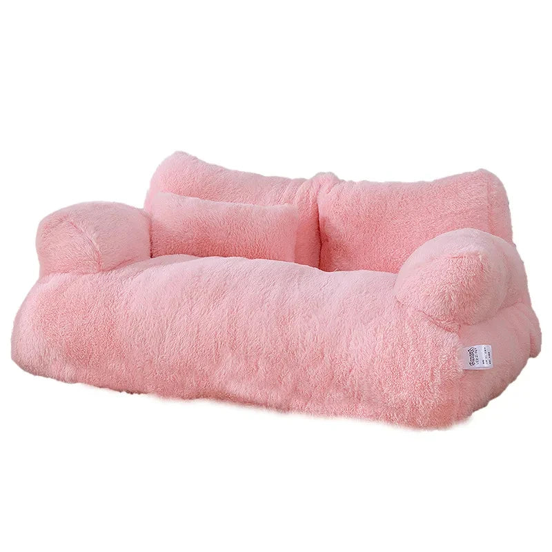 Mjuk kattsoffa i plysch