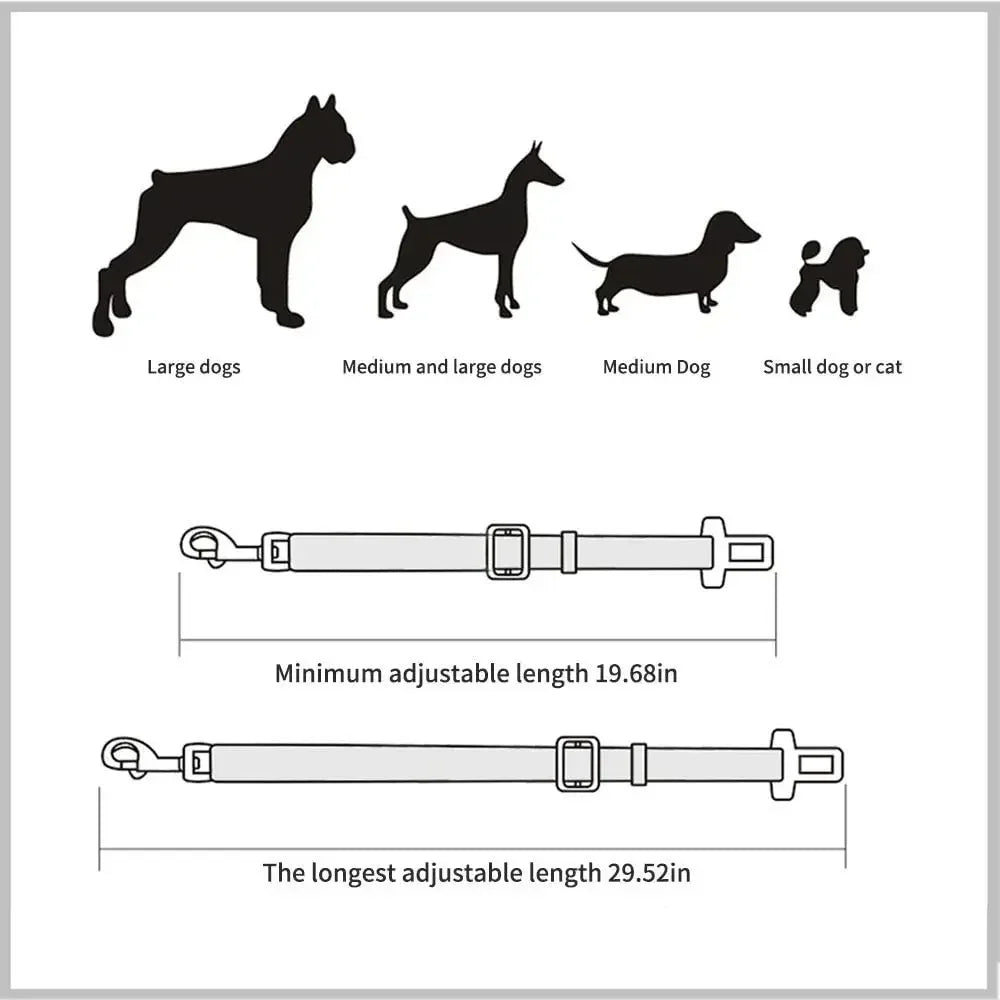 Justerbart Bilbälte för Hund – Säkerhetsbälte och Bilkoppel