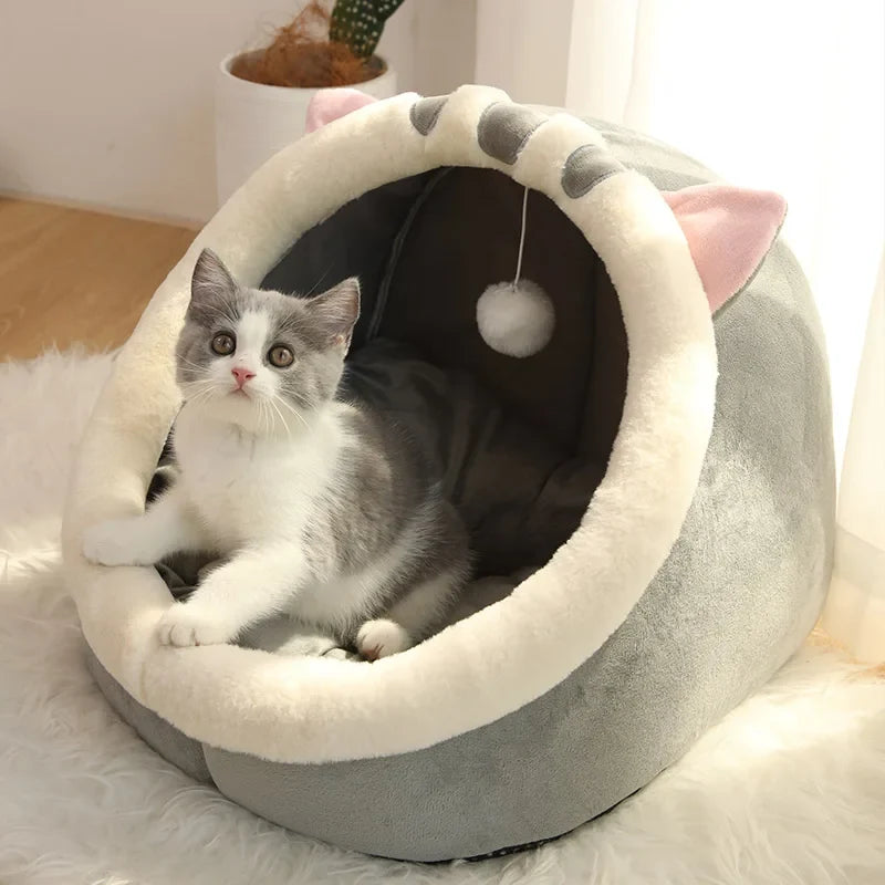 Kattbädd i grottmodell för katt och små hundar