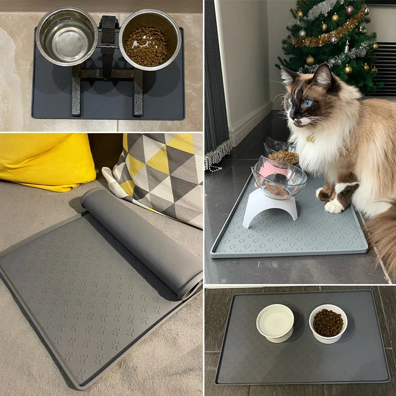 Silikonmatta för Matskål och Vattenskål till Hund och Katt