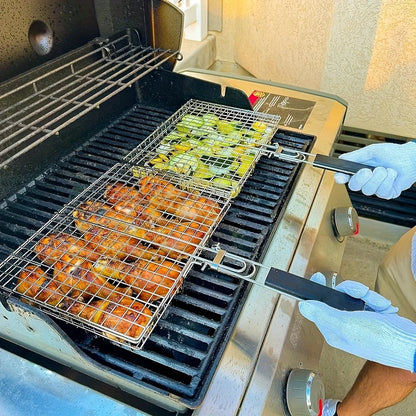 Fällbar Grillkorg i Rostfritt Stål