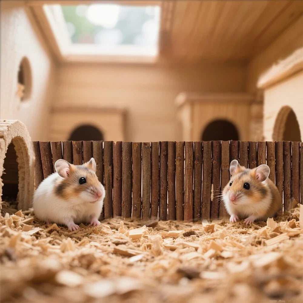 Böjbar träbro för hamster och smådjur