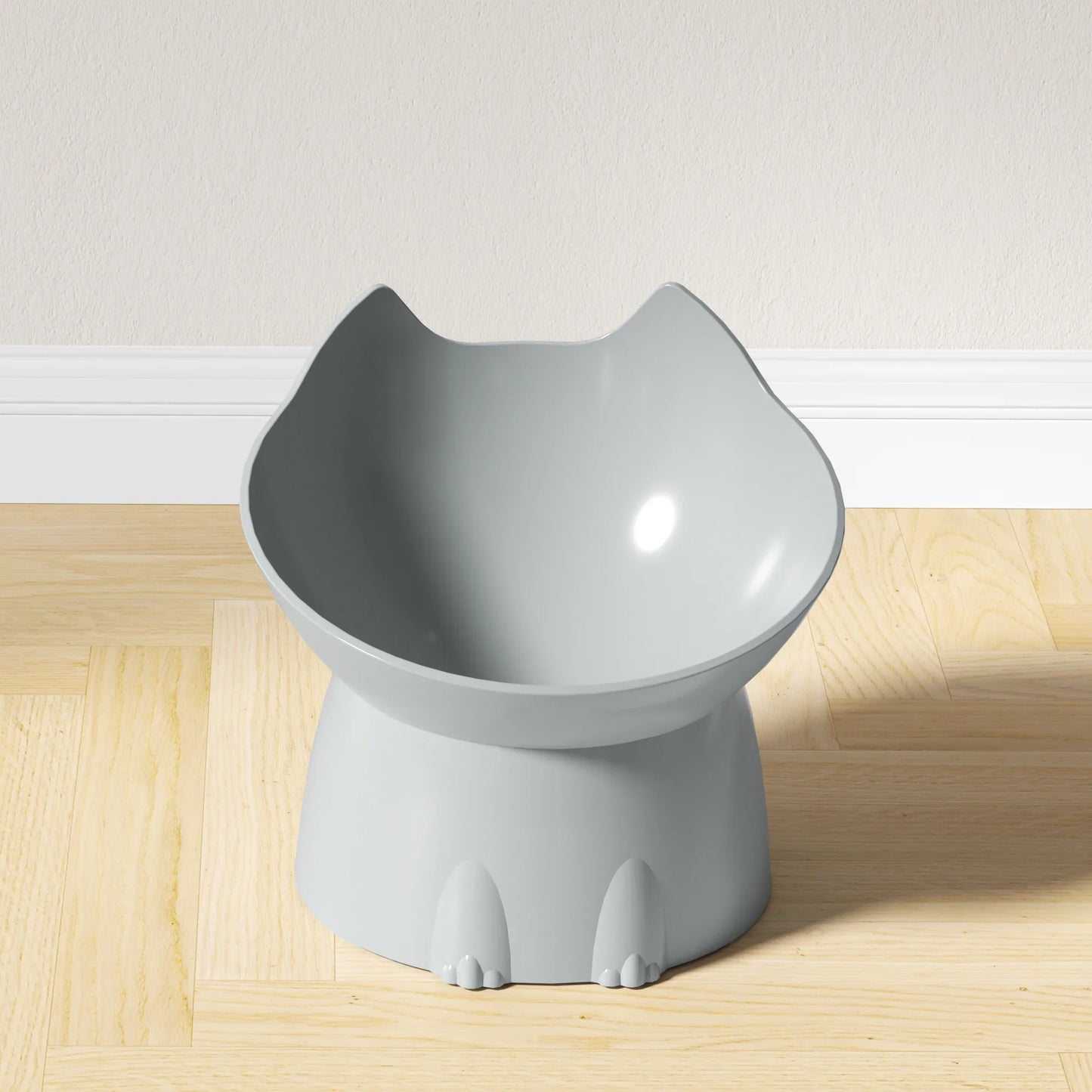 Höjd Kattmatskål med Lutande Design