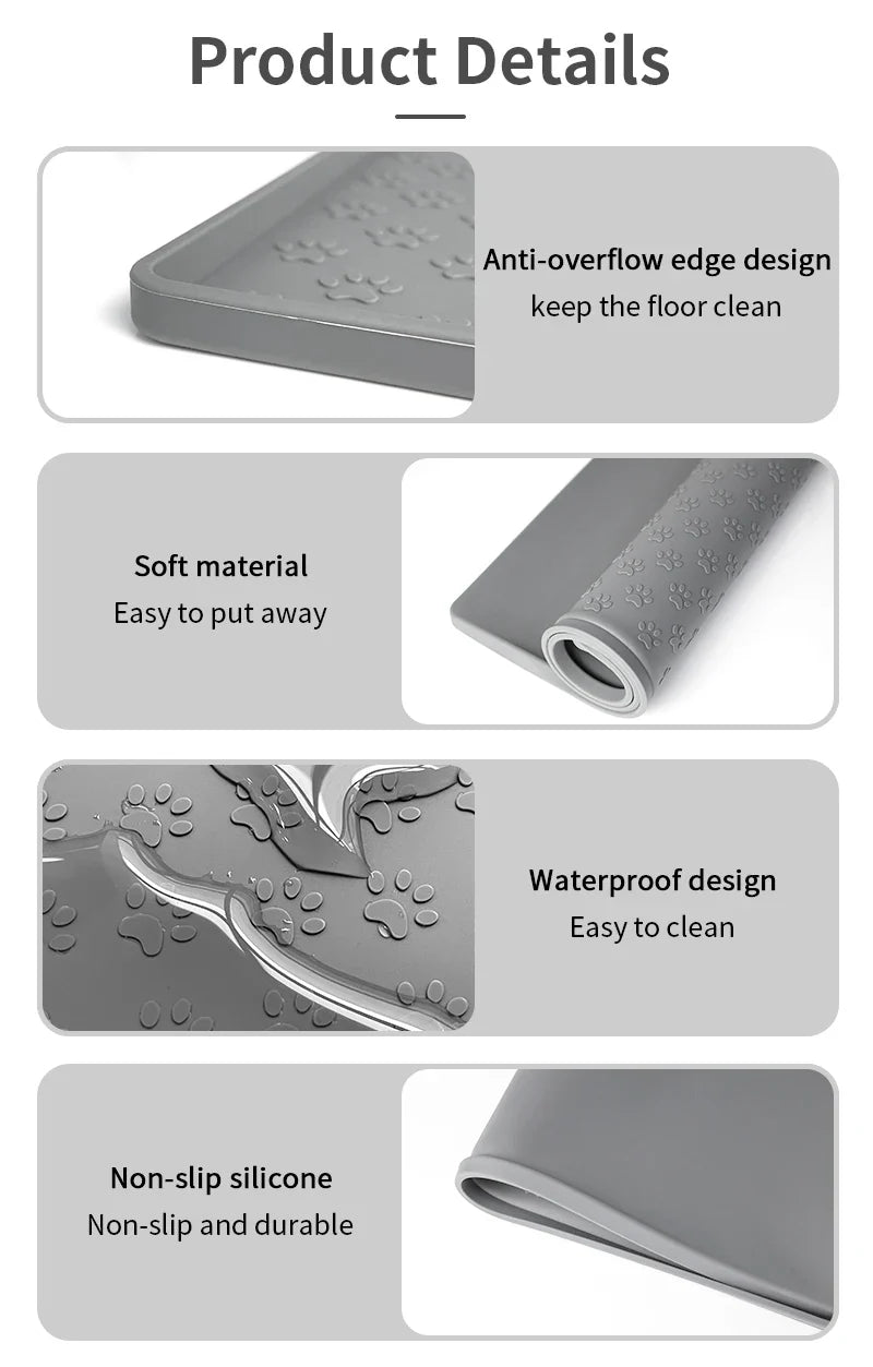Silikonmatta för Matskål och Vattenskål till Hund och Katt