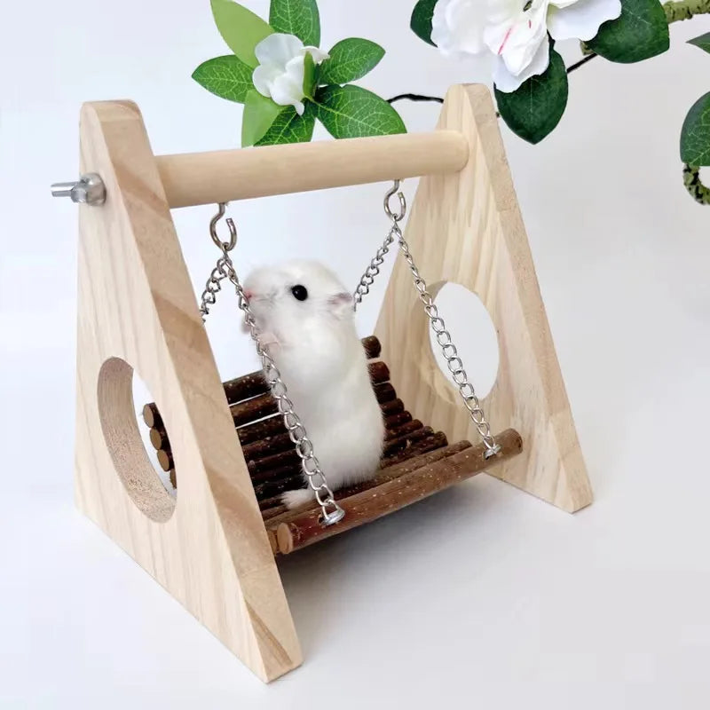 Hänggunga i trä för hamster och smådjur