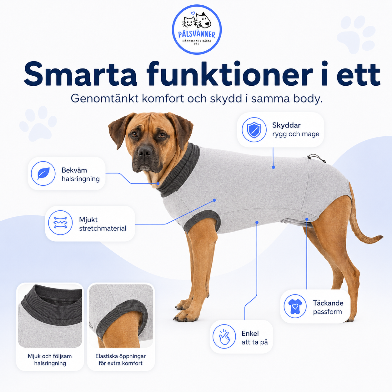 Skyddande Body för hund – efter operation