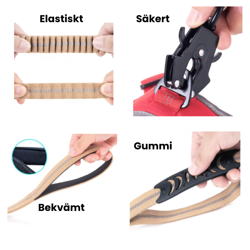 Kvalitetskoppel - dämpar drag och skyddar din hund!