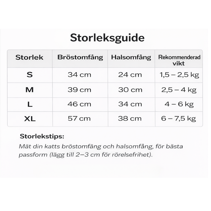 Reflekterande kattsele med koppel.