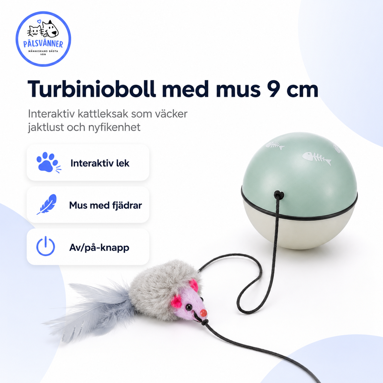 Turbinioboll med mus 9 cm