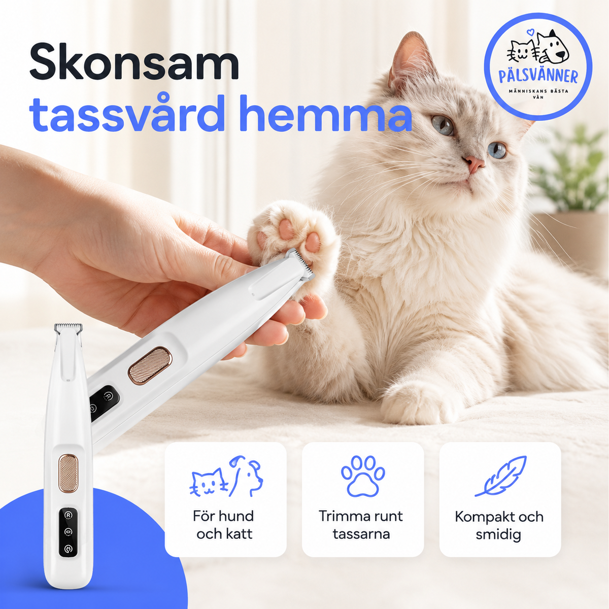 Tyst Pälstrimmer - Skonsam & Laddningsbar