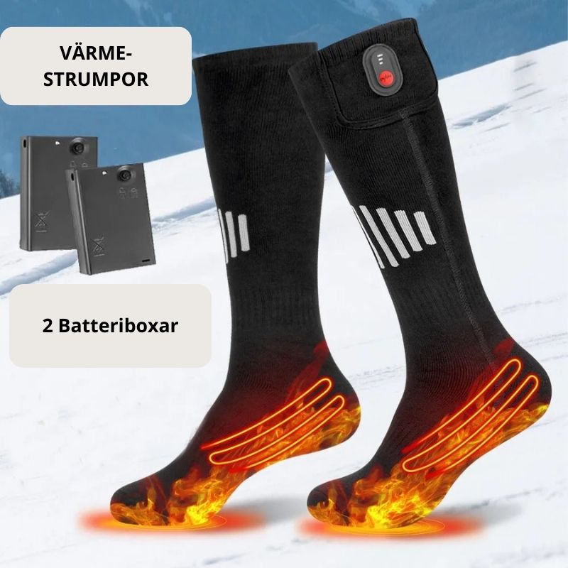 Värmestrumpor med batteri för kyla & outdoor
