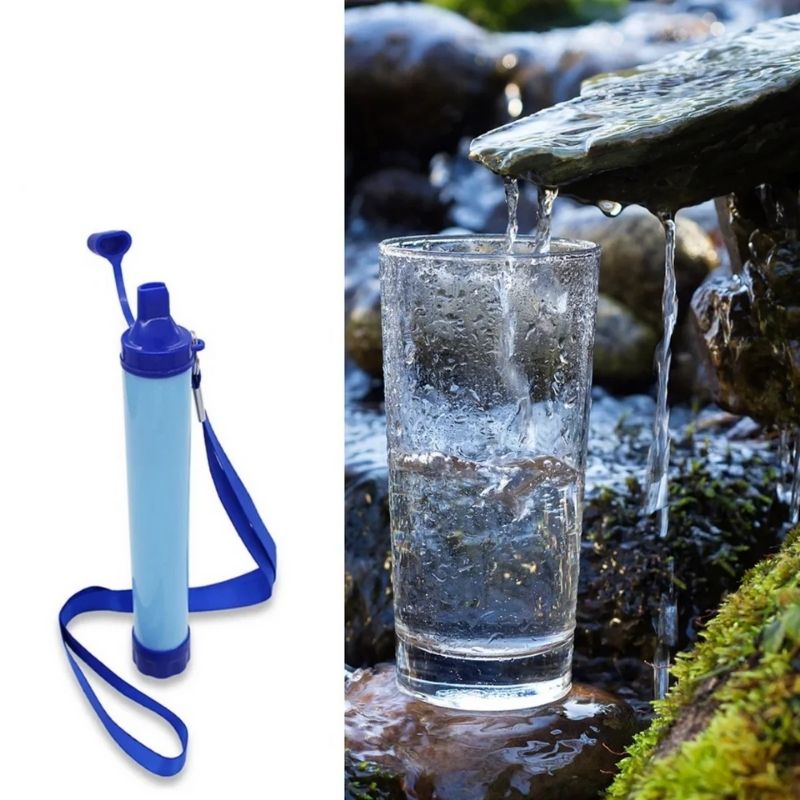 Portabelt vattenfilter för camping & överlevnad