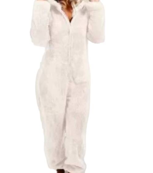 Fleece jumpsuit med huva – overall Dam