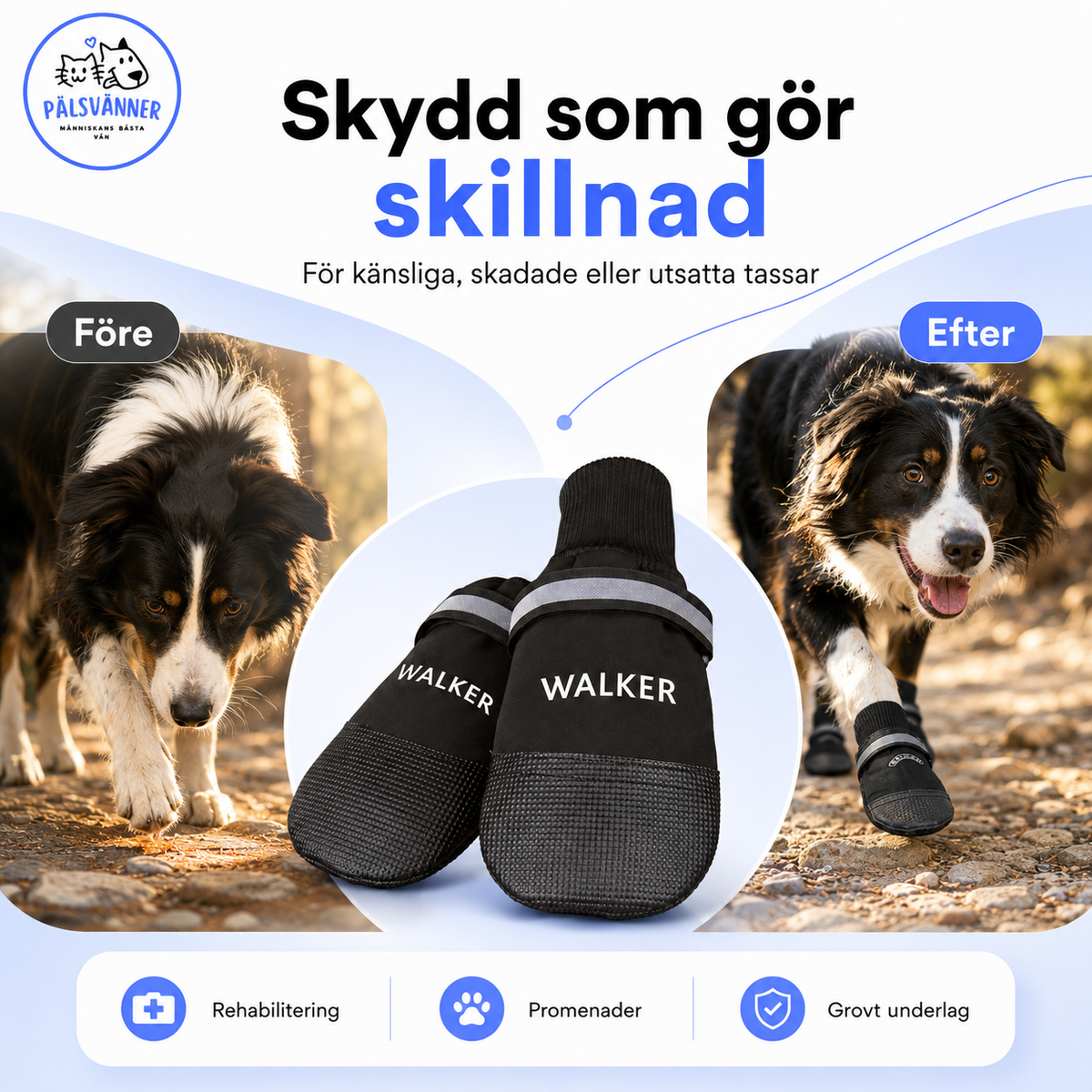 Walker Professional Hundsko - 2-pack