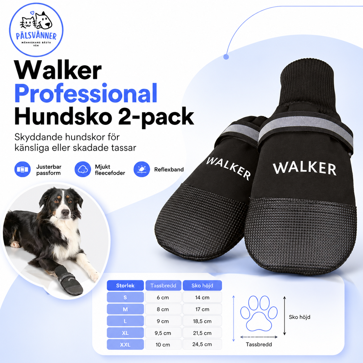 Walker Professional Hundsko - 2-pack