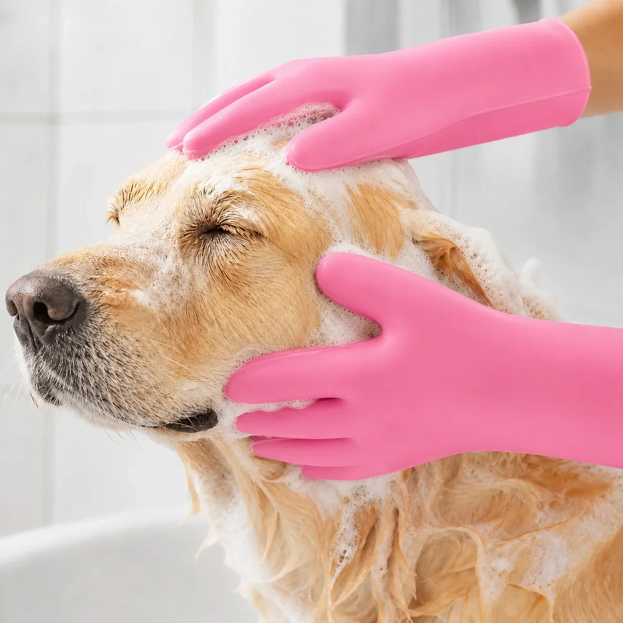 Pälsvårdshandskar i Silikon för Hund, Katt och Smådjur – Bad, Massage och Lös Päls