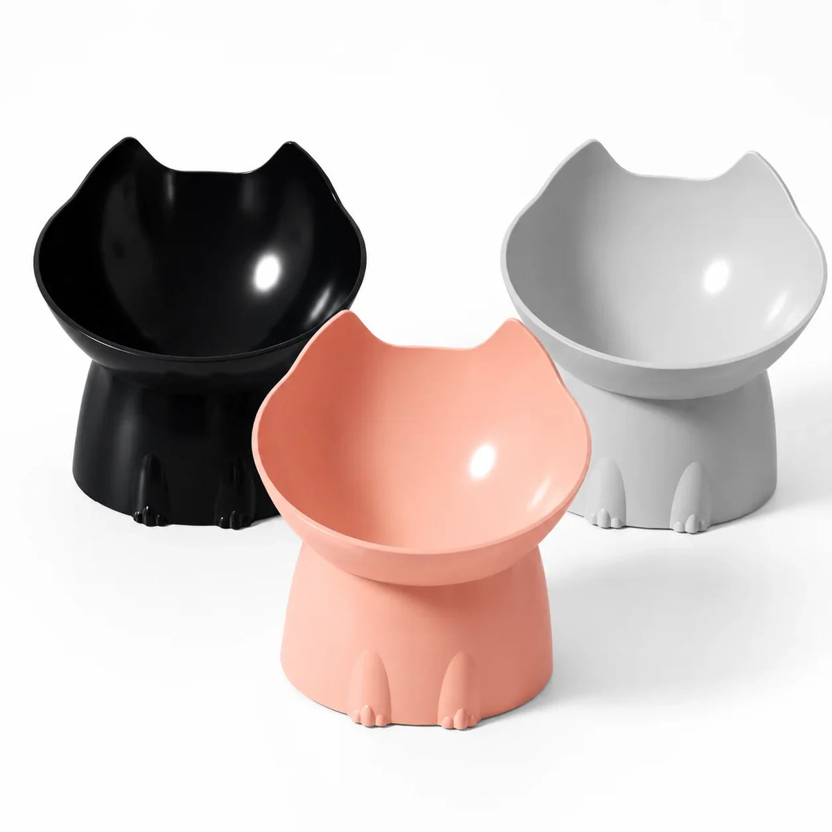 Höjd Kattmatskål med Lutande Design