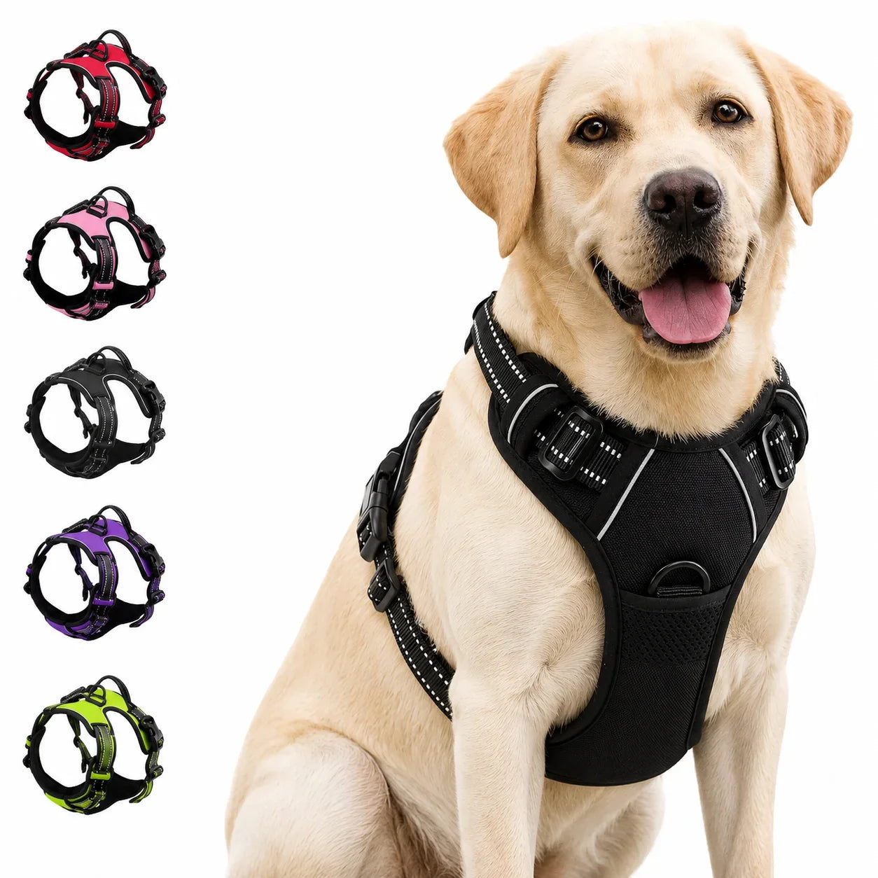 Justerbar hundsele med handtag