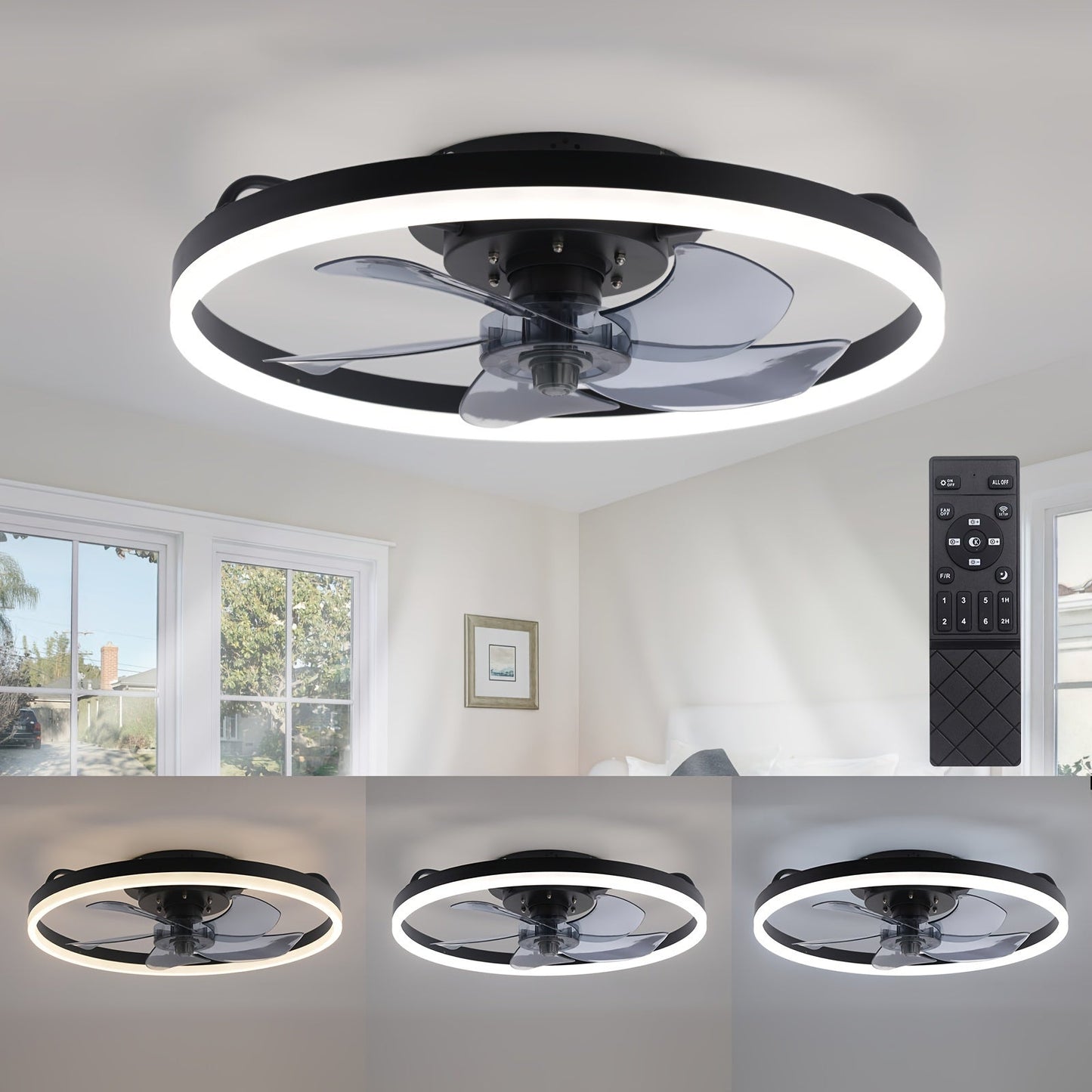 SilentBreeze Takfläkt 50 cm med Dimbar LED