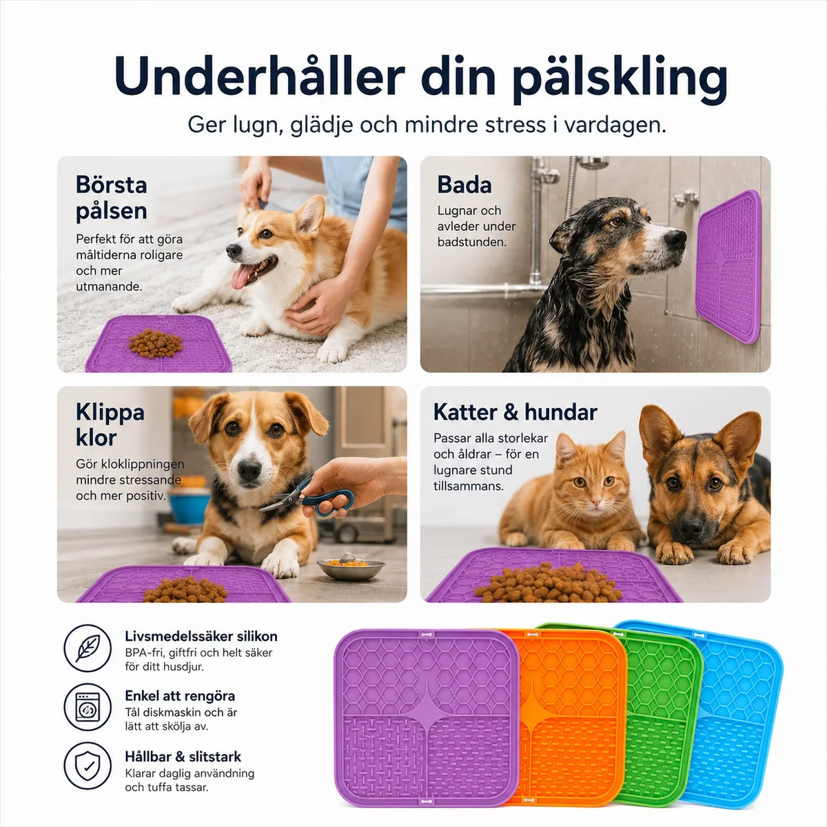 Slickmatta för Hund och Katt – Slow Feeder i Silikon