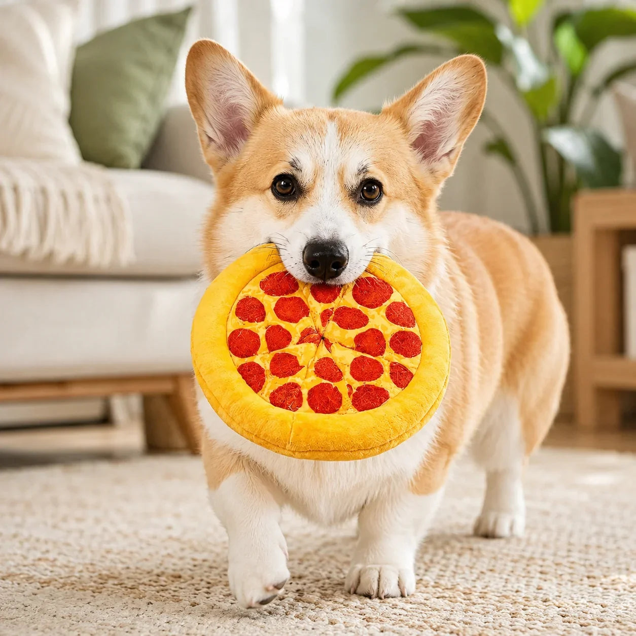 Plyschleksak för Hund med Pipljud – Pizza, Donut och Latte