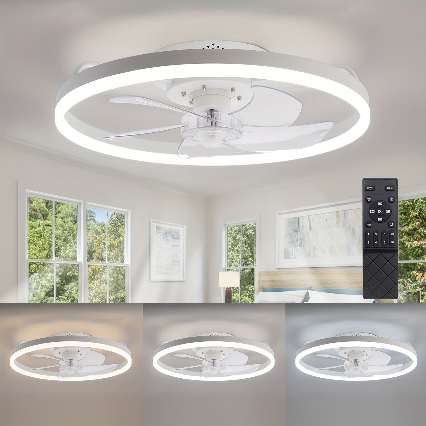 SilentBreeze Takfläkt 50 cm med Dimbar LED